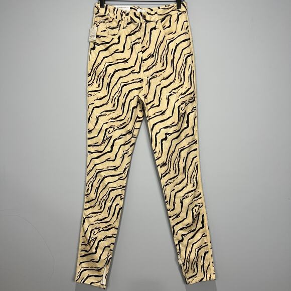 NWT WeWoreWhat Th Icon Piped Stiletto Slit Tiger Skinny Jean Size 30 - Picture 3 of 9